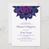 Paarse Mandala Mehndi Uitnodiging (Voorkant)