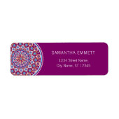 Paarse Mandala Modern Return Address Labels (Voorkant)