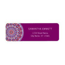 Paarse Mandala Modern Return Address Labels