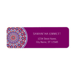 Paarse Mandala Modern Return Address Labels