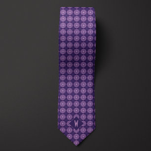 Paarse Mandala Monogram Stropdas