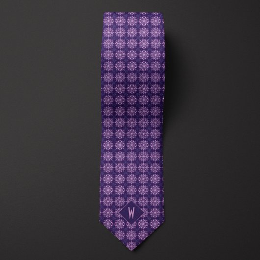 Paarse Mandala Monogram Stropdas