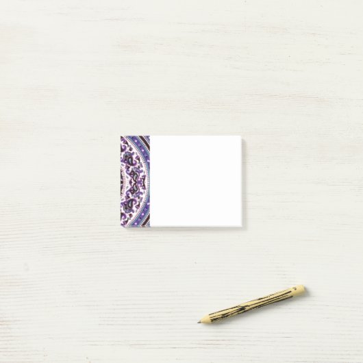 Paarse Mandala Post-it® Notes (Op bureau)