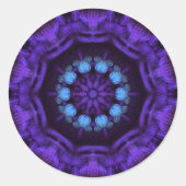 Paarse Mandala Ronde Sticker (Voorkant)