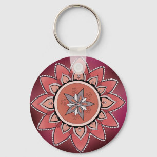 Paarse Mandala Sleutelhanger