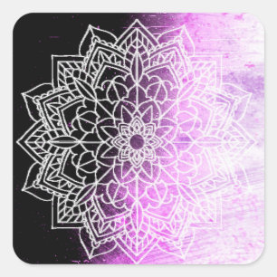 Paarse Mandala Stickers