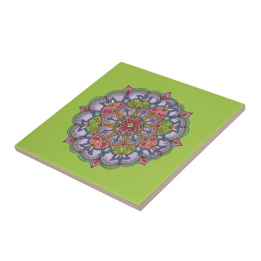 Paarse Mandala Tegeltje (Zijkant)
