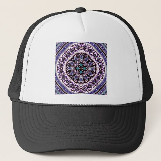 Paarse Mandala Trucker Pet (Voorkant)