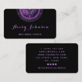 Paarse Mandala Wellness Coach Modern Social Media Visitekaartje (Voorkant / Achterkant)
