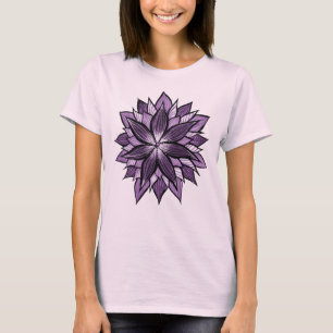 Paarse Mandala zoals inkt Abstracte ventilator T-shirt