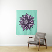 Paarse Mandala zoals inkt Abstracte ventilator Wandkleed (In situ)