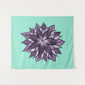 Paarse Mandala zoals inkt Abstracte ventilator Wandkleed (Voorkant (horizontaal))