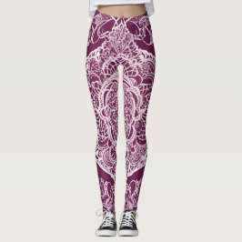Paarse Mandela AI art Leggings