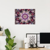 Paarse Mandelbrot Fractal Poster (Thuiskantoor)