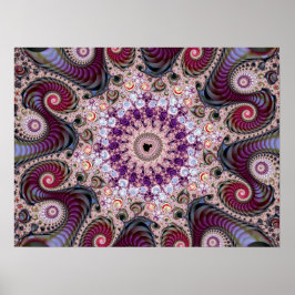 Paarse Mandelbrot Fractal Poster