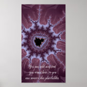 Paarse Mandelbrot Fractal Splash voegt een Citaat Poster (Voorkant)