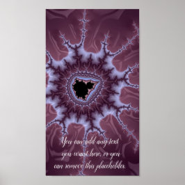 Paarse Mandelbrot Fractal Splash voegt een Citaat  Poster