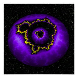 Paarse Mandelbrot In Een Mandelbrot Perfect Poster