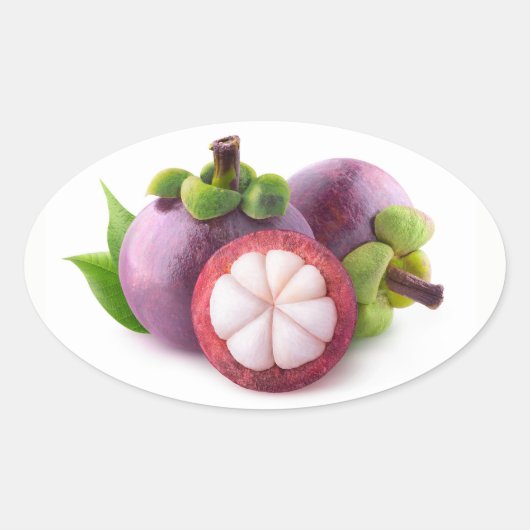 Paarse mangosteens ovale sticker (Voorkant)