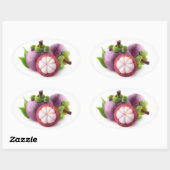 Paarse mangosteens ovale sticker (Vel)
