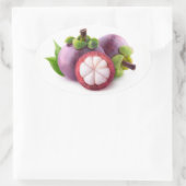 Paarse mangosteens ovale sticker (Tas)