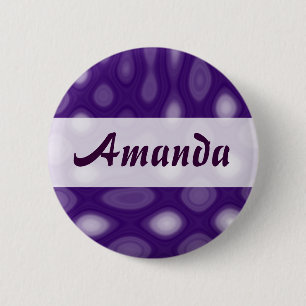 Paarse Manie - Naam Ronde Button 5,7 Cm
