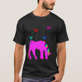 Paarse Mannen Unicorn & Butterflies T-Shirt ZKOA (Voorkant)