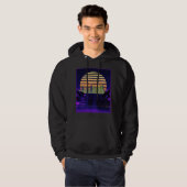Paarse Mannen van het Synthwave Ontwerp Hoodie (Voorkant volledig)