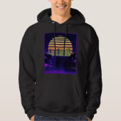Paarse Mannen van het Synthwave Ontwerp Hoodie (Voorkant)