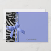 Paarse mantel met zilverparels en zebrastrips kaart (Achterkant)