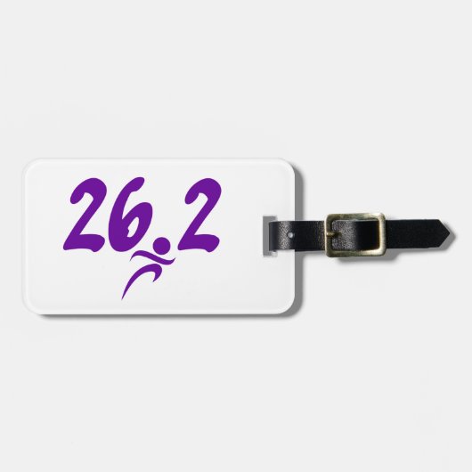 Paarse marathon 26.2 bagagelabel (Voorkant horizontaal)