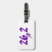 Paarse marathon 26.2 bagagelabel (Voorkant verticaal)