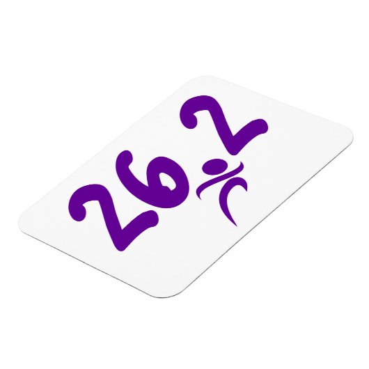 Paarse marathon 26.2 magneet (Linkerzijde)