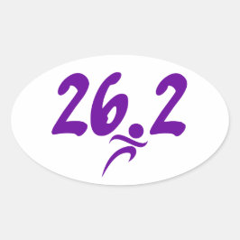 Paarse marathon 26.2 ovale sticker