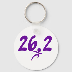 Paarse marathon 26.2 sleutelhanger
