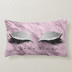 Paarse Marble Silver Glitter Eyes Makeup Lashes Kussen
