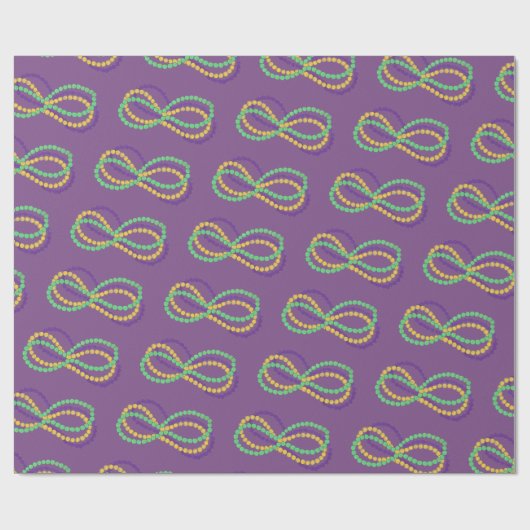 Paarse Mardi Gras Beads Strand NOLA New Orleans Cadeaupapier (Vlak)