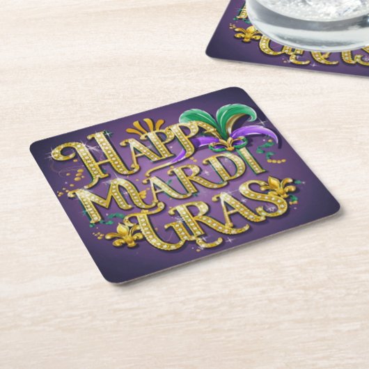 Paarse Mardi Gras "Happy Mardi Gras" Servet
