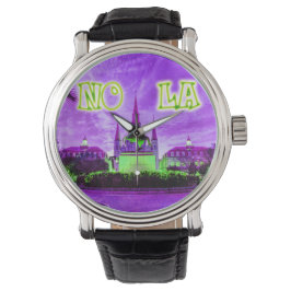 Paarse Mardi Gras JS Horloge