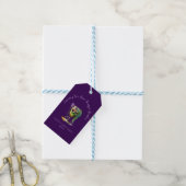 Paarse Mardi Gras-masker Cadeaulabel (Met Touw)