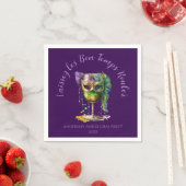 Paarse Mardi Gras-masker Servet (Insitu)