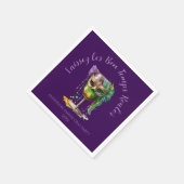 Paarse Mardi Gras-masker Servet (Hoek)