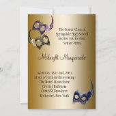 Paarse Mardi Gras Maskers Maskerade Party Kaart (Achterkant)