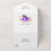 Paarse Mardi Gras verjaardagsfeestje in één All In One Uitnodiging (Buitenkant)