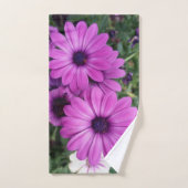 Paarse margrieten bad handdoek (Handdoek)