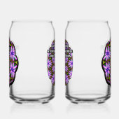 Paarse Margueritepatronen Blikvorm Glas (Links)