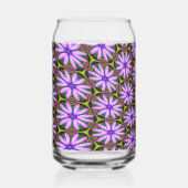 Paarse Margueritepatronen Blikvorm Glas (Voorkant)