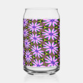 Paarse Margueritepatronen Blikvorm Glas (Achterkant)
