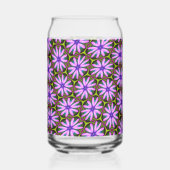 Paarse Margueritepatronen Blikvorm Glas (Links)