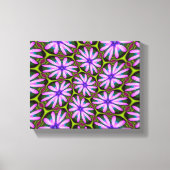 Paarse Margueritepatronen Canvas Afdruk (Voorkant)